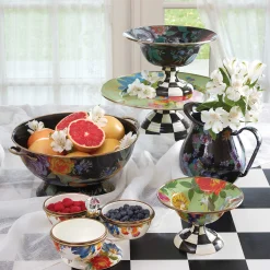 MacKenzie-Childs Flower Market Large Compote - Black* Outdoor Entertaining