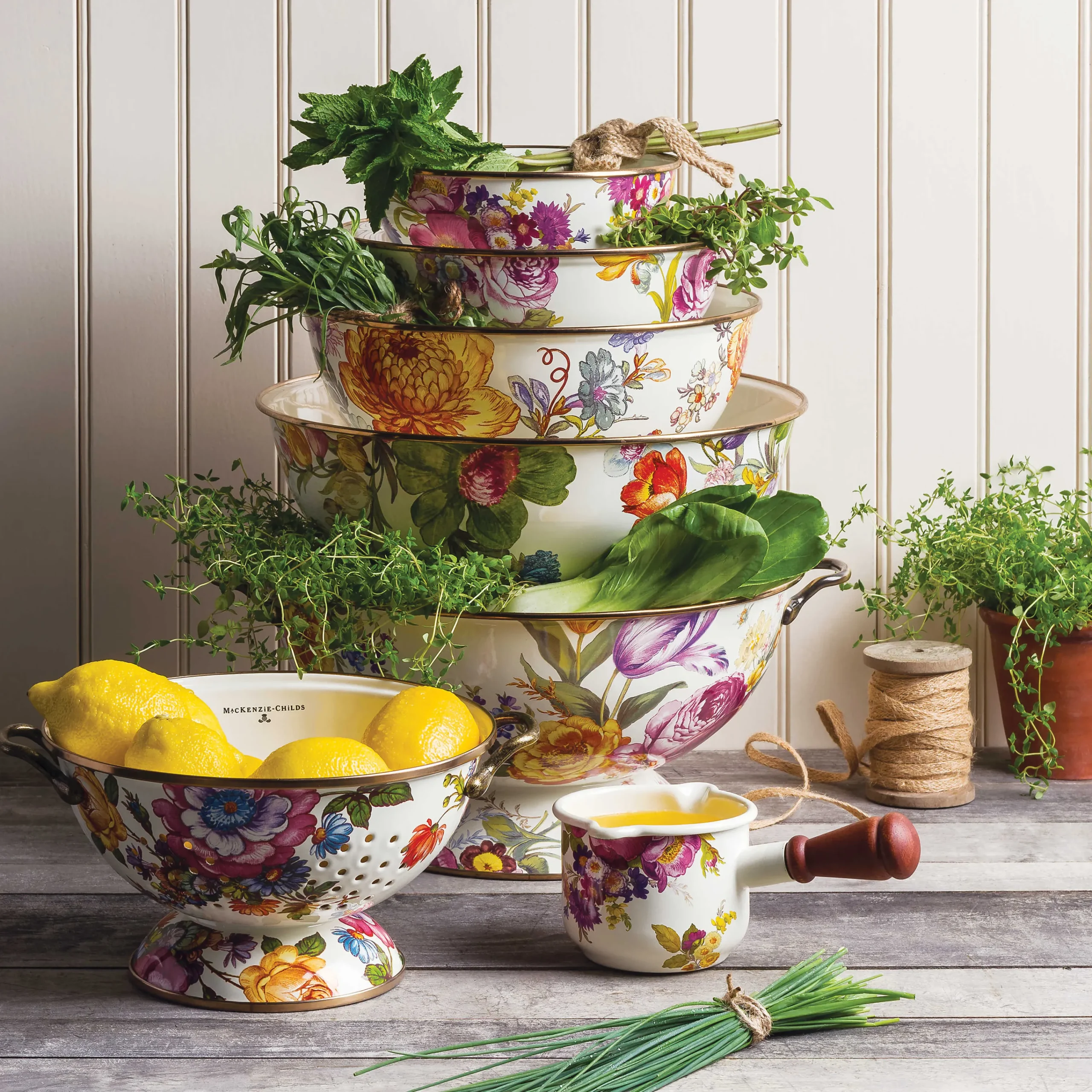 MacKenzie-Childs Flower Market Large Everyday Bowl - White* Serveware