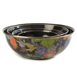 MacKenzie-Childs Flower Market Large Everyday Bowl - Black* Serveware