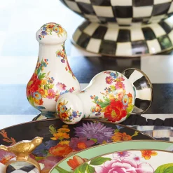 MacKenzie-Childs Flower Market Large Salt & Pepper Shakers - White* Outdoor Entertaining