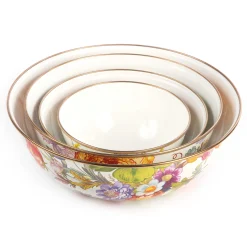 MacKenzie-Childs Flower Market Medium Everyday Bowl - White* Serveware
