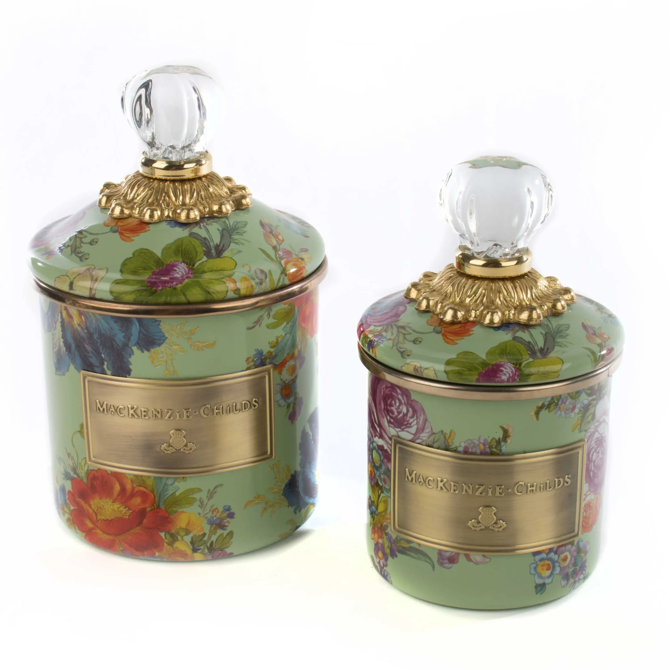 MacKenzie-Childs Flower Market Mini Canister - Green* Room Accents