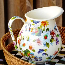 MacKenzie-Childs Flower Market Pitcher - White* Outdoor Entertaining
