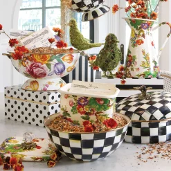 MacKenzie-Childs Flower Market Recipe Box - White* Kitchen Storage & Organization