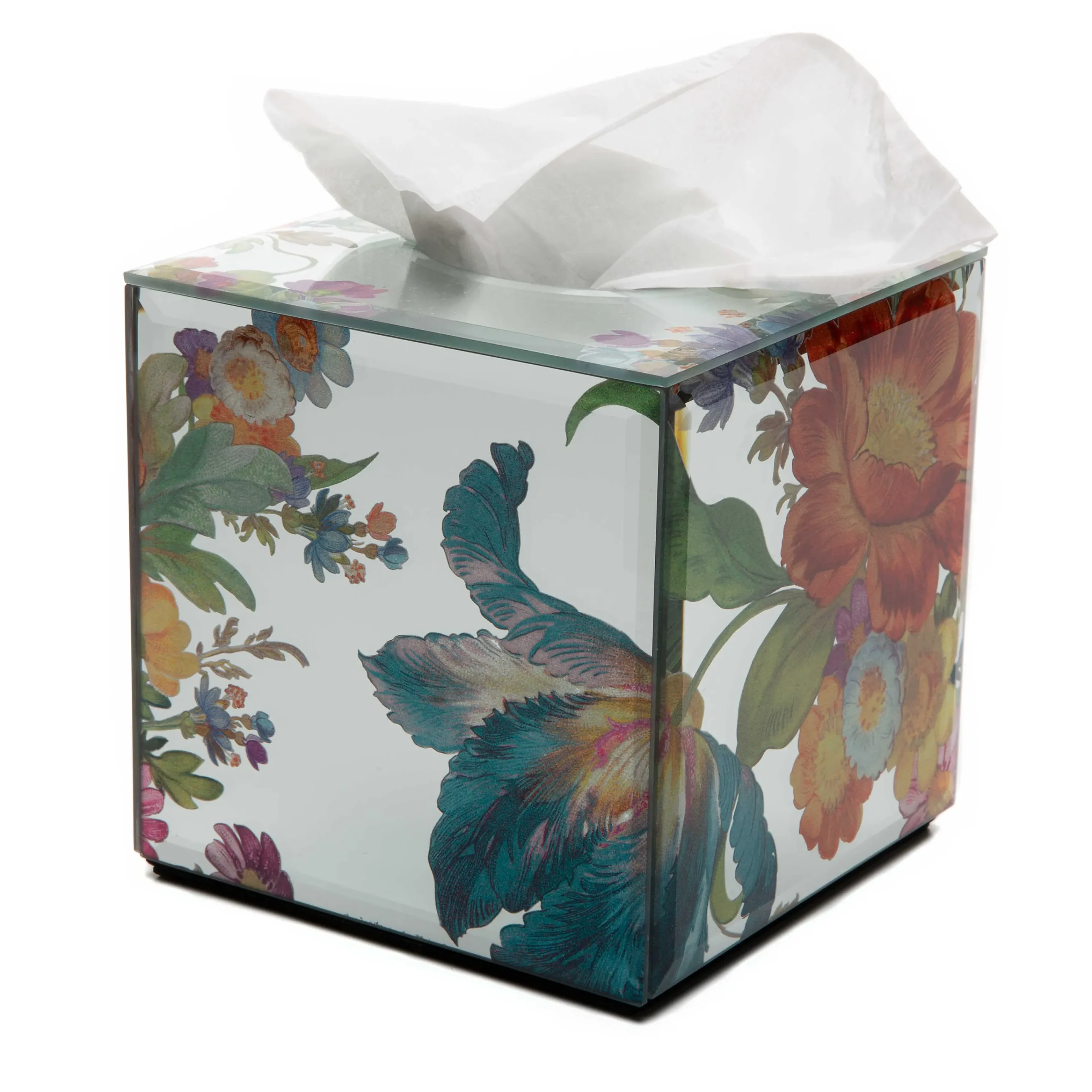 MacKenzie-Childs Flower Market Reflections Boutique Tissue Box Cover* Room Accents