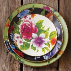MacKenzie-Childs Flower Market Salad/Dessert Plate - White* Outdoor Entertaining