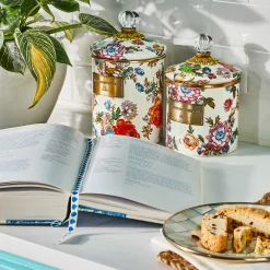 MacKenzie-Childs Flower Market Small Canister - White* Room Accents