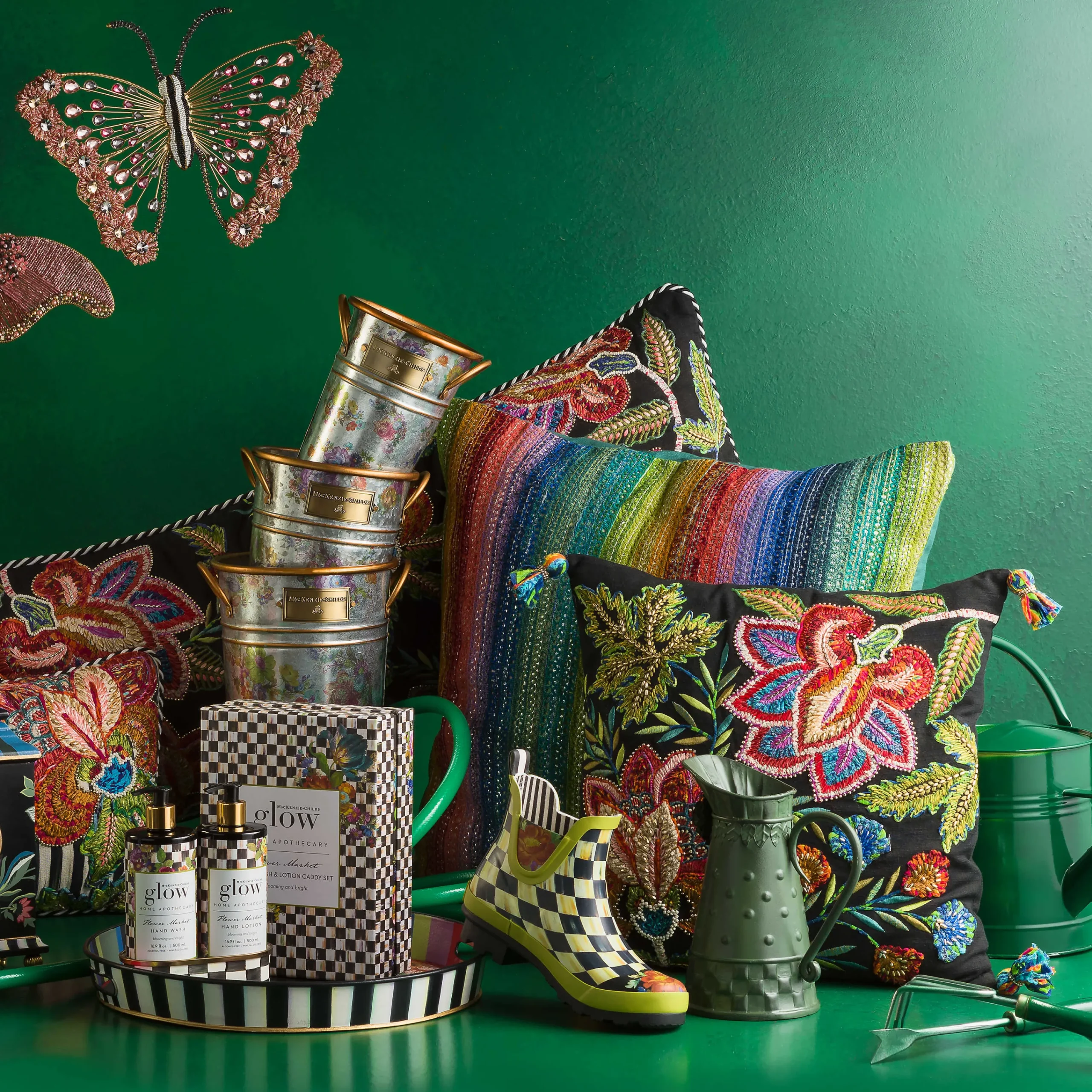 MacKenzie-Childs Flower Market Soap & Lotion Caddy Set* Candles & Fragrances