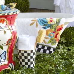 MacKenzie-Childs Flower Market Standard Bath Rug -White* Bed & Bath