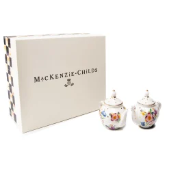 MacKenzie-Childs Flower Market Teapot Salt & Pepper Set - White* Outdoor Entertaining