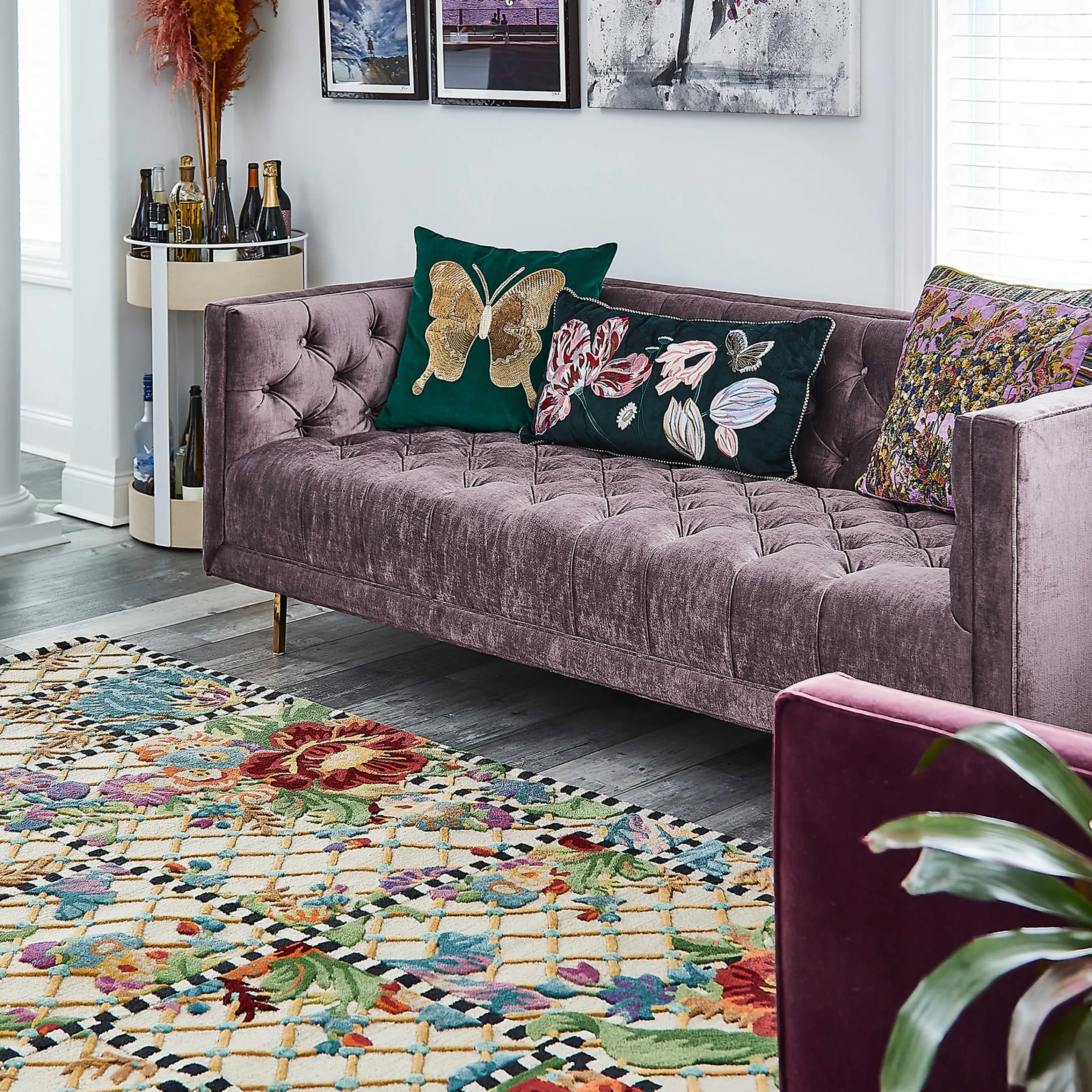 MacKenzie-Childs Flower Market Trellis Rug - Ivory - 5' X 8'* Rugs