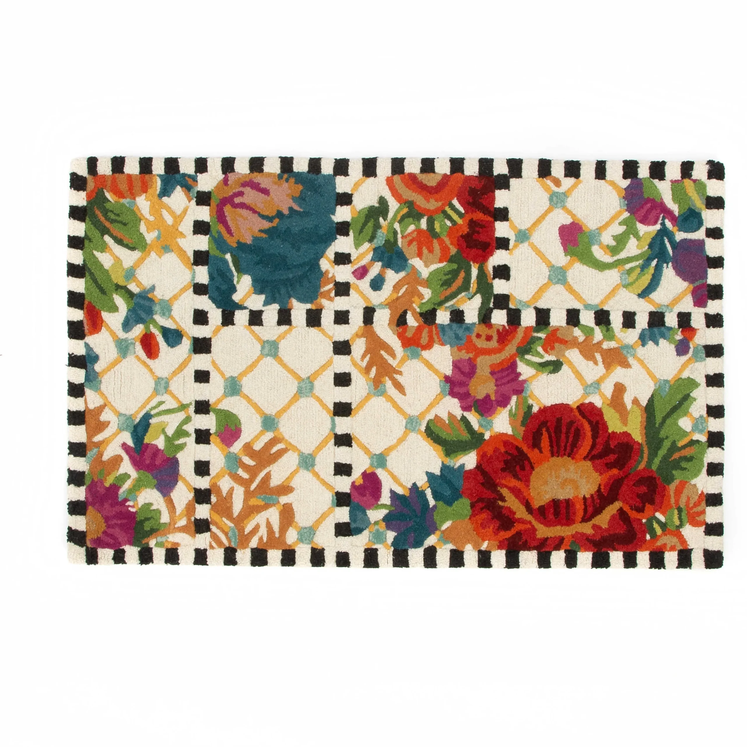 MacKenzie-Childs Flower Market Trellis Rug - Ivory - 2'3" X 3'9"* Rugs