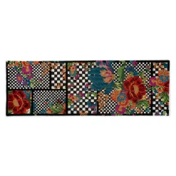 MacKenzie-Childs Flower Market Trellis Rug - Black - 2'8" X 8' Runner* Rugs