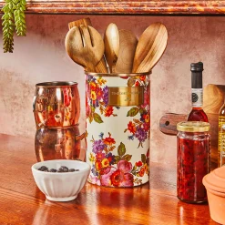 MacKenzie-Childs Flower Market Utensil Holder - White* Kitchen Storage & Organization