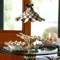 MacKenzie-Childs Fluted Hanging Lamp - Courtly Check* Lighting