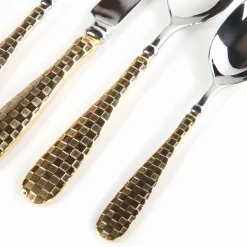 MacKenzie-Childs Gold Check Flatware - 5-Piece Place Setting* Outdoor Entertaining