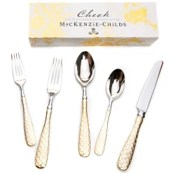 MacKenzie-Childs Gold Check Flatware - 5-Piece Place Setting* Outdoor Entertaining