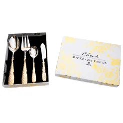MacKenzie-Childs Gold Check Hostess Serving Set* Outdoor Entertaining