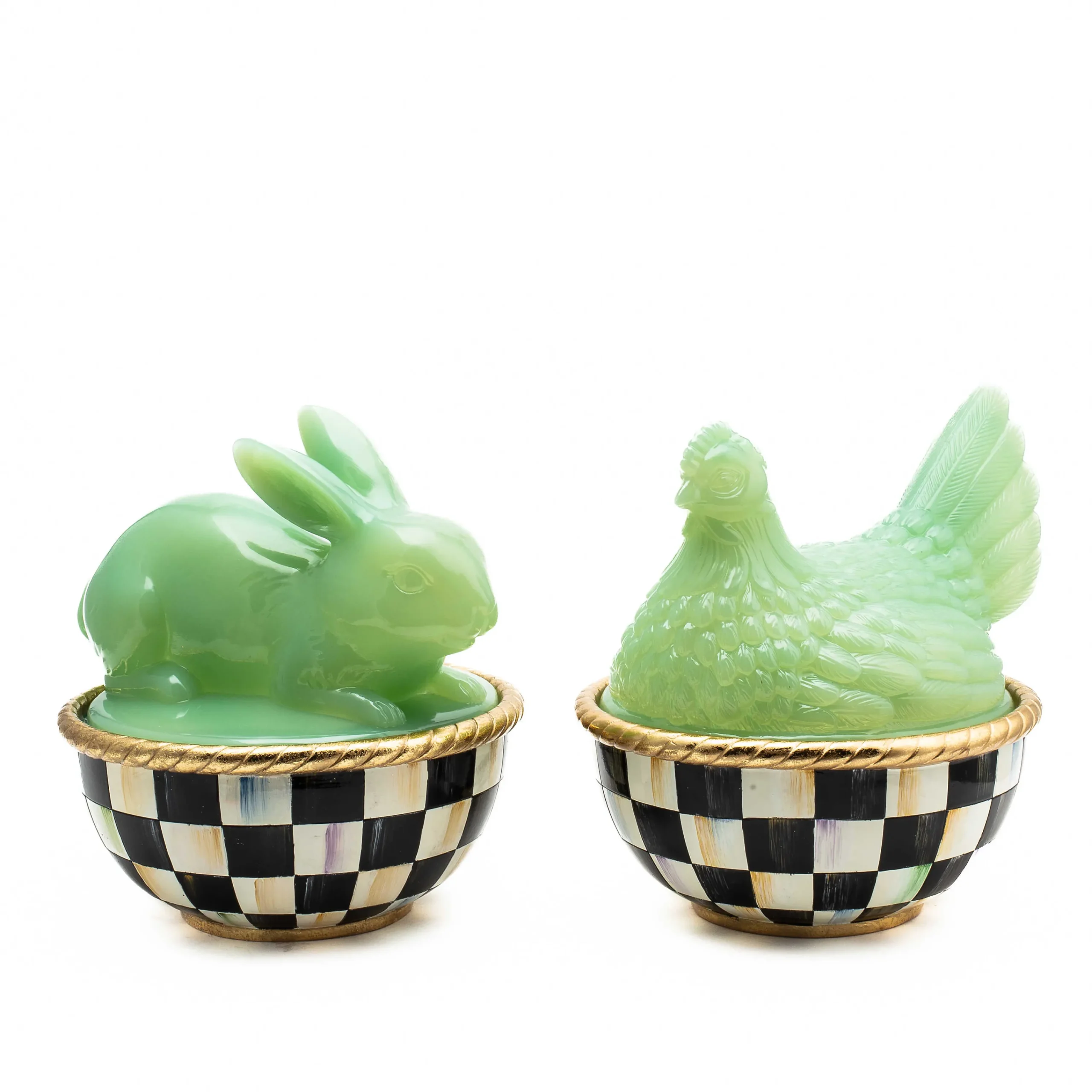 MacKenzie-Childs Green Chicken Lidded Container* Room Accents