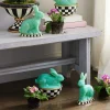 MacKenzie-Childs Green Rabbit Figures - Set Of 2* Room Accents