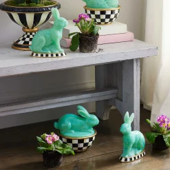 MacKenzie-Childs Green Rabbit Figures - Set Of 2* Room Accents