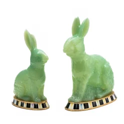 MacKenzie-Childs Green Rabbit Figures - Set Of 2* Room Accents