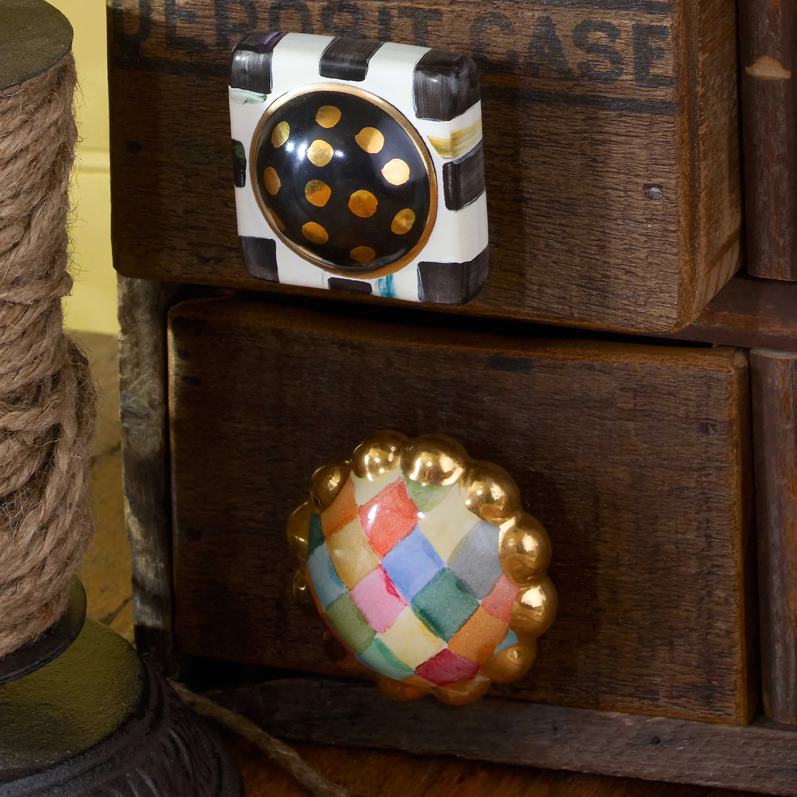 MacKenzie-Childs Harlequin Round Knob* Room Accents