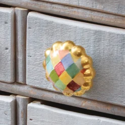 MacKenzie-Childs Harlequin Round Knob* Room Accents