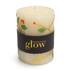 MacKenzie-Childs Holly Pillar Candle - 4"* Candles & Fragrances