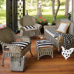 MacKenzie-Childs Houndstooth Throw - Black & Ivory* Pillows, Throws, & Cushions