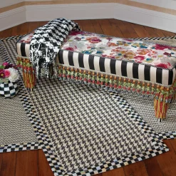 MacKenzie-Childs Houndstooth Throw - Black & Ivory* Pillows, Throws, & Cushions
