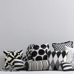 MacKenzie-Childs Houndstooth Throw - Black & Ivory* Pillows, Throws, & Cushions