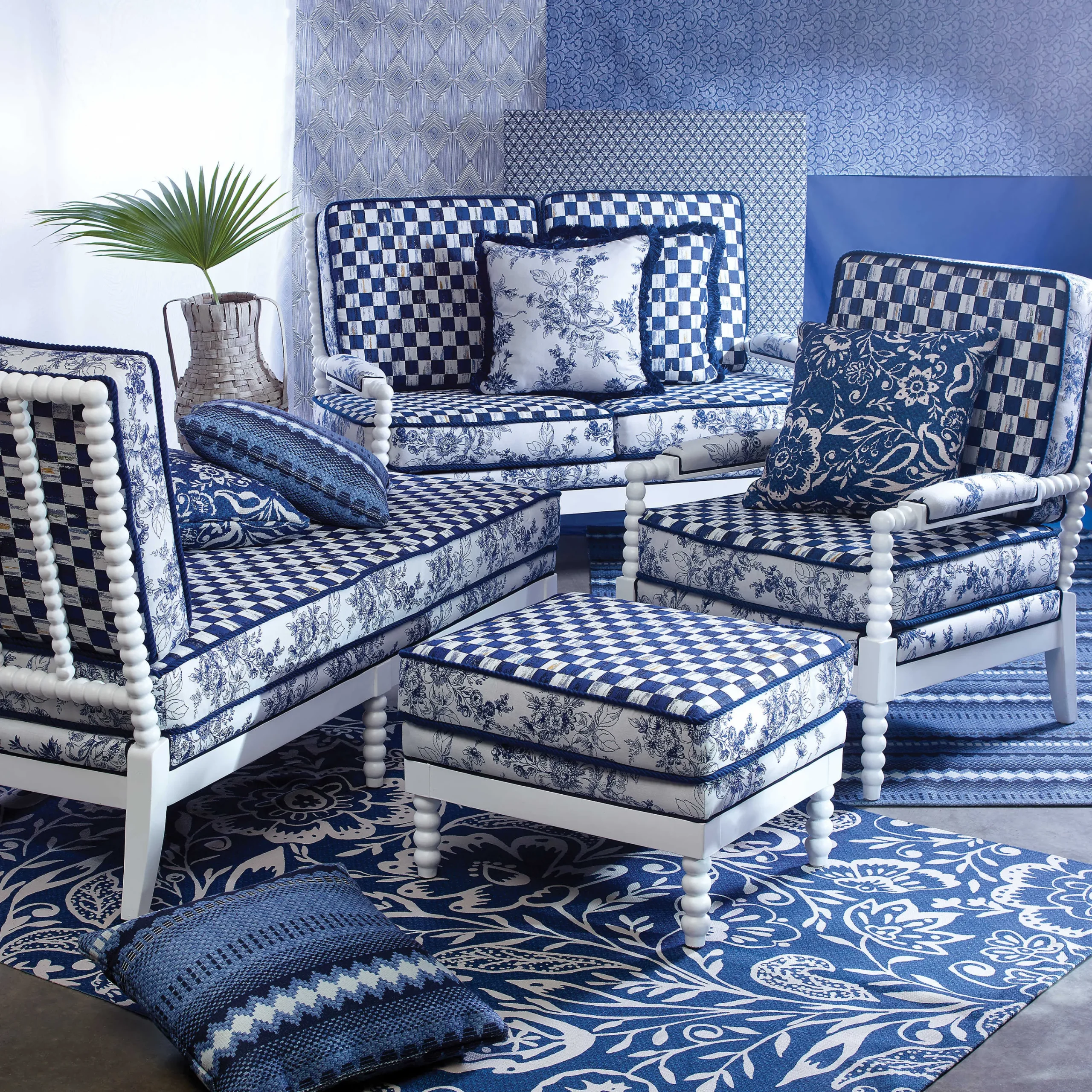 MacKenzie-Childs Indigo Villa Outdoor Chair* Outdoor