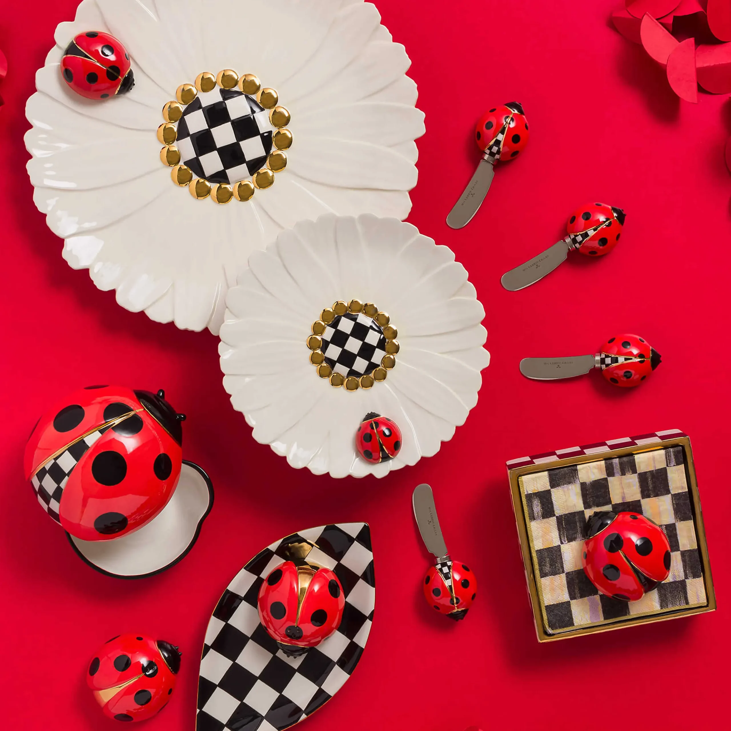 MacKenzie-Childs Ladybug Salt & Pepper Set* Outdoor Entertaining