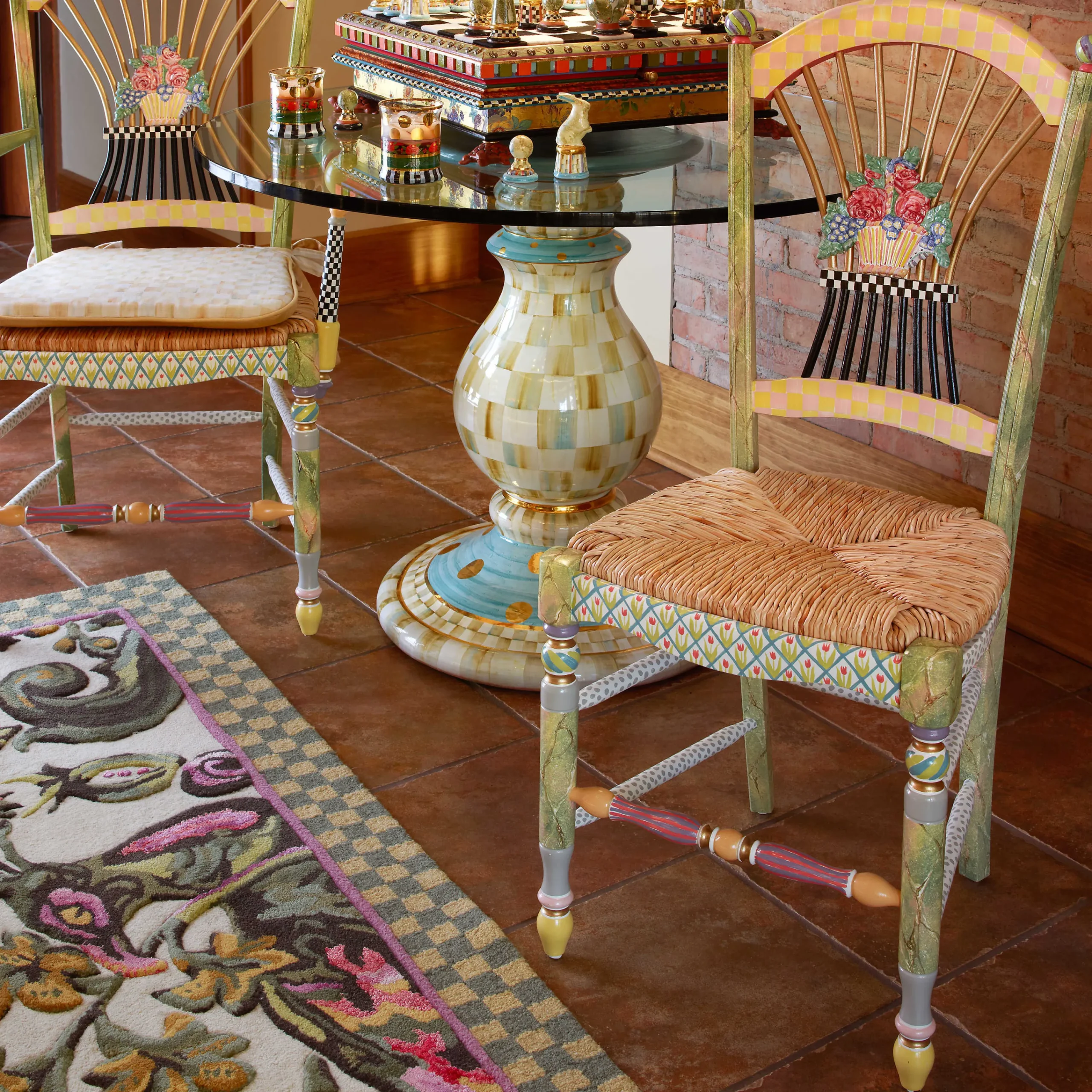 MacKenzie-Childs Light Flower Basket Side Chair* Dining Room & Kitchen