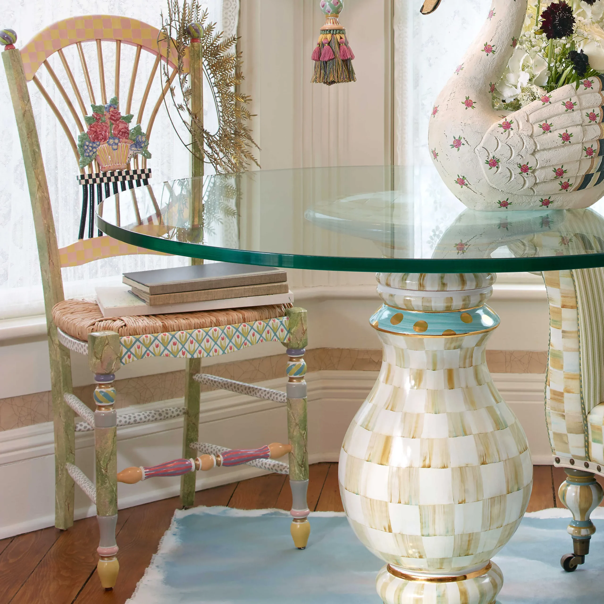 MacKenzie-Childs Light Flower Basket Side Chair* Dining Room & Kitchen