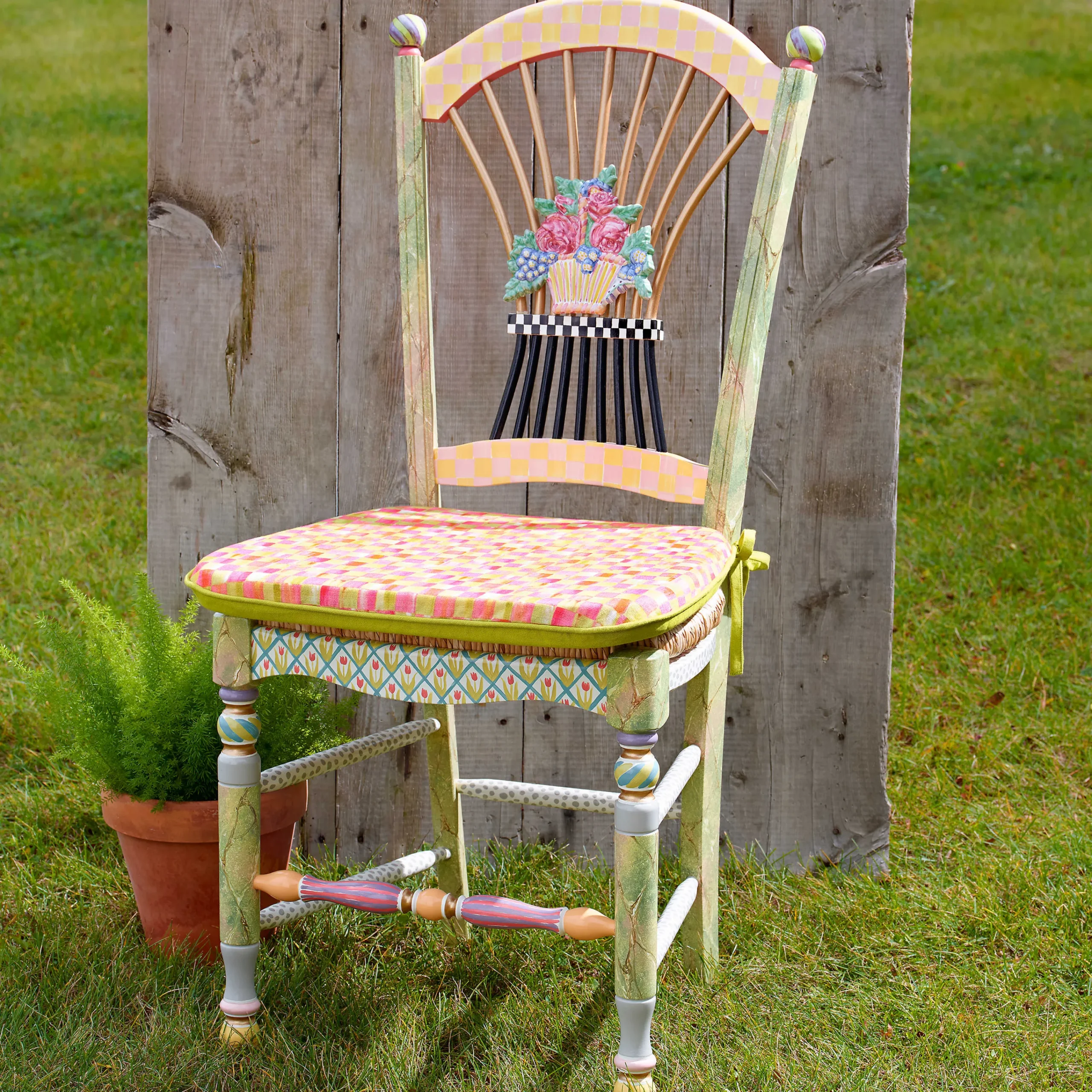 MacKenzie-Childs Light Flower Basket Side Chair* Dining Room & Kitchen