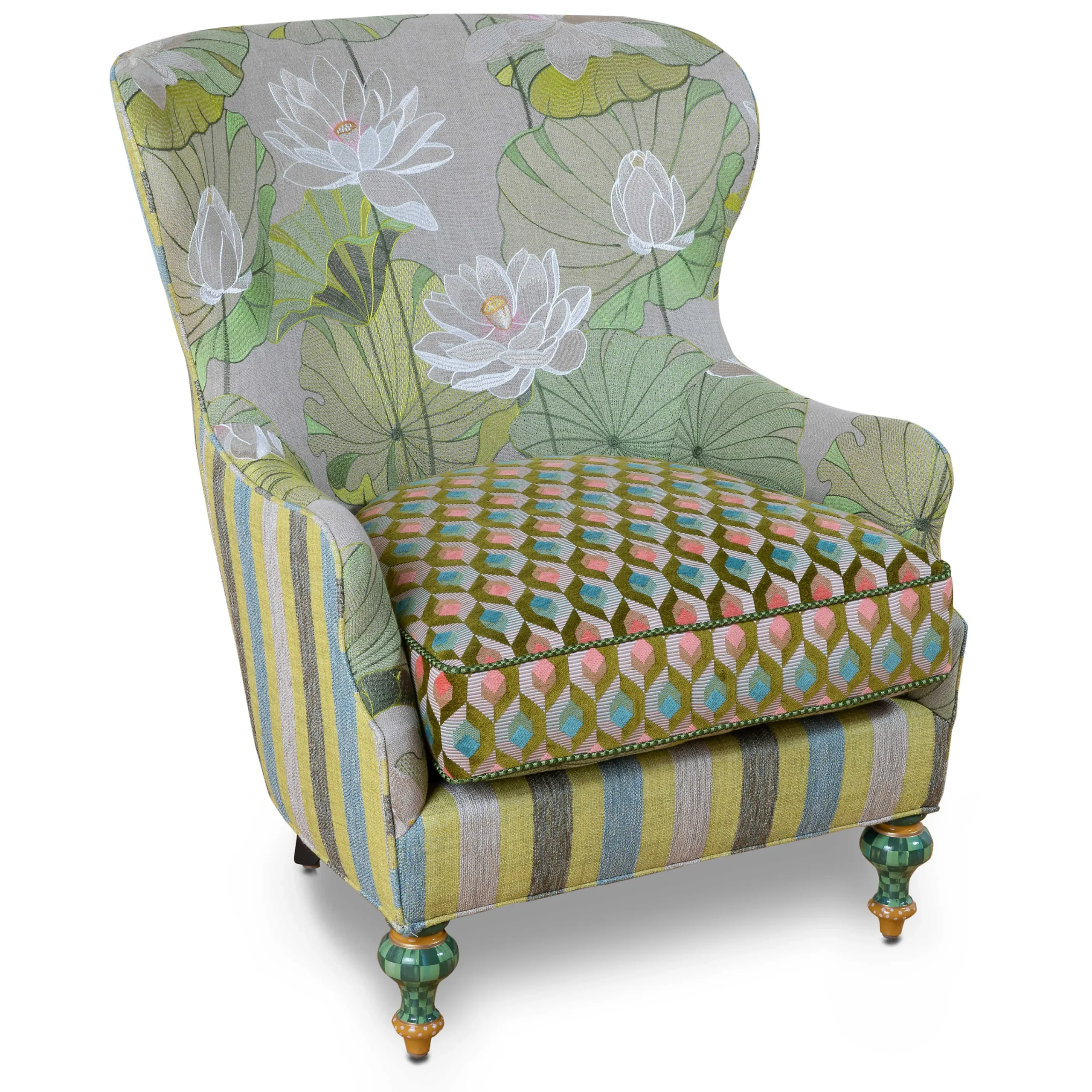 MacKenzie-Childs Lily Pond Wing Chair* Living Room