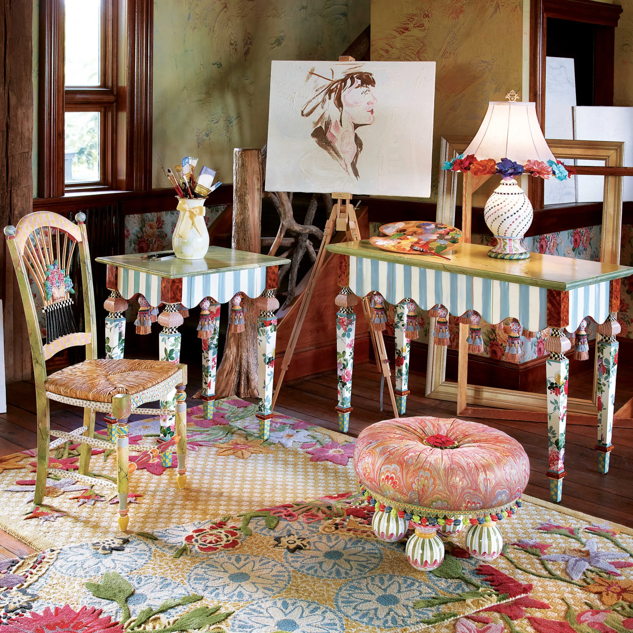 MacKenzie-Childs Marble Side Table* Entryway Furniture