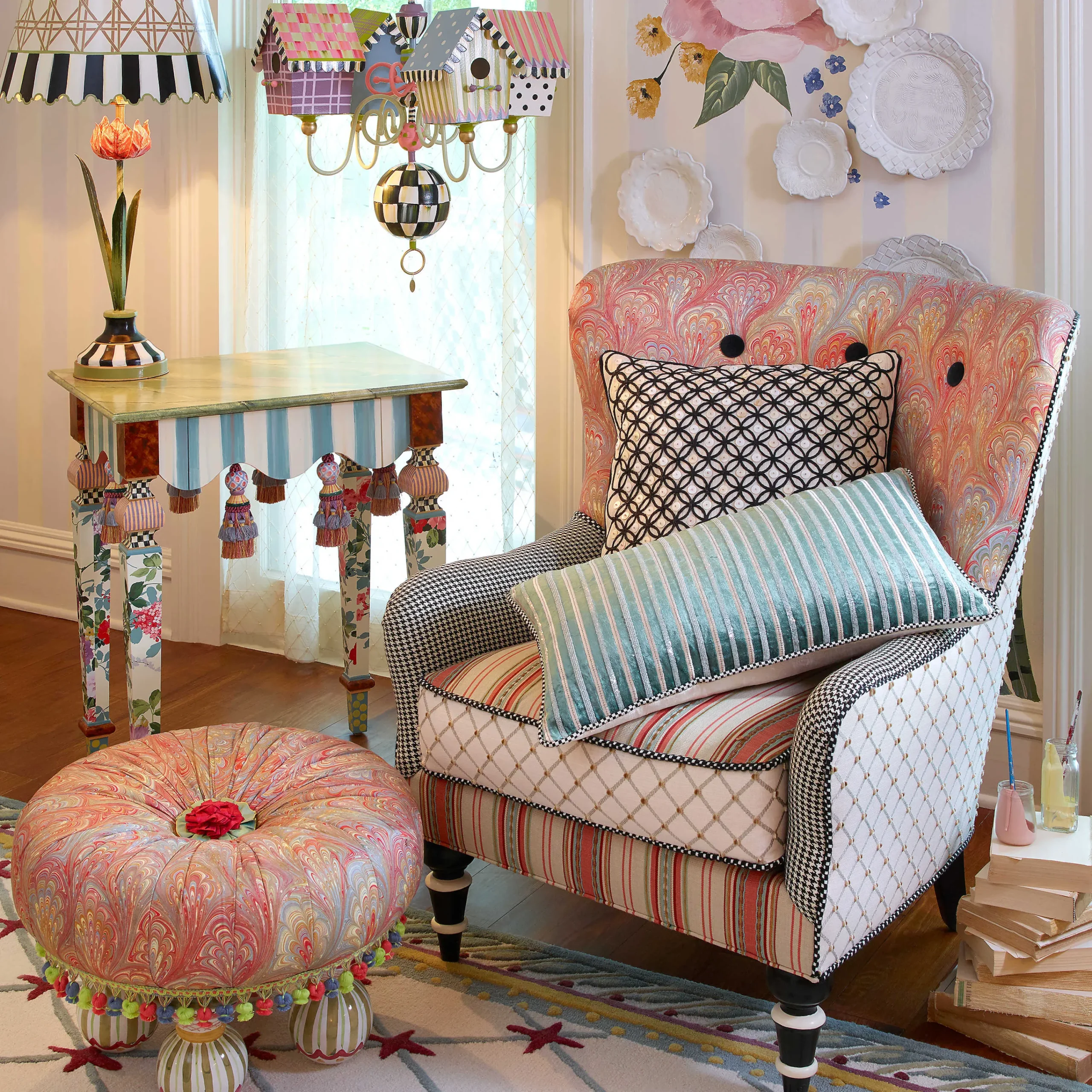 MacKenzie-Childs Marble Side Table* Entryway Furniture