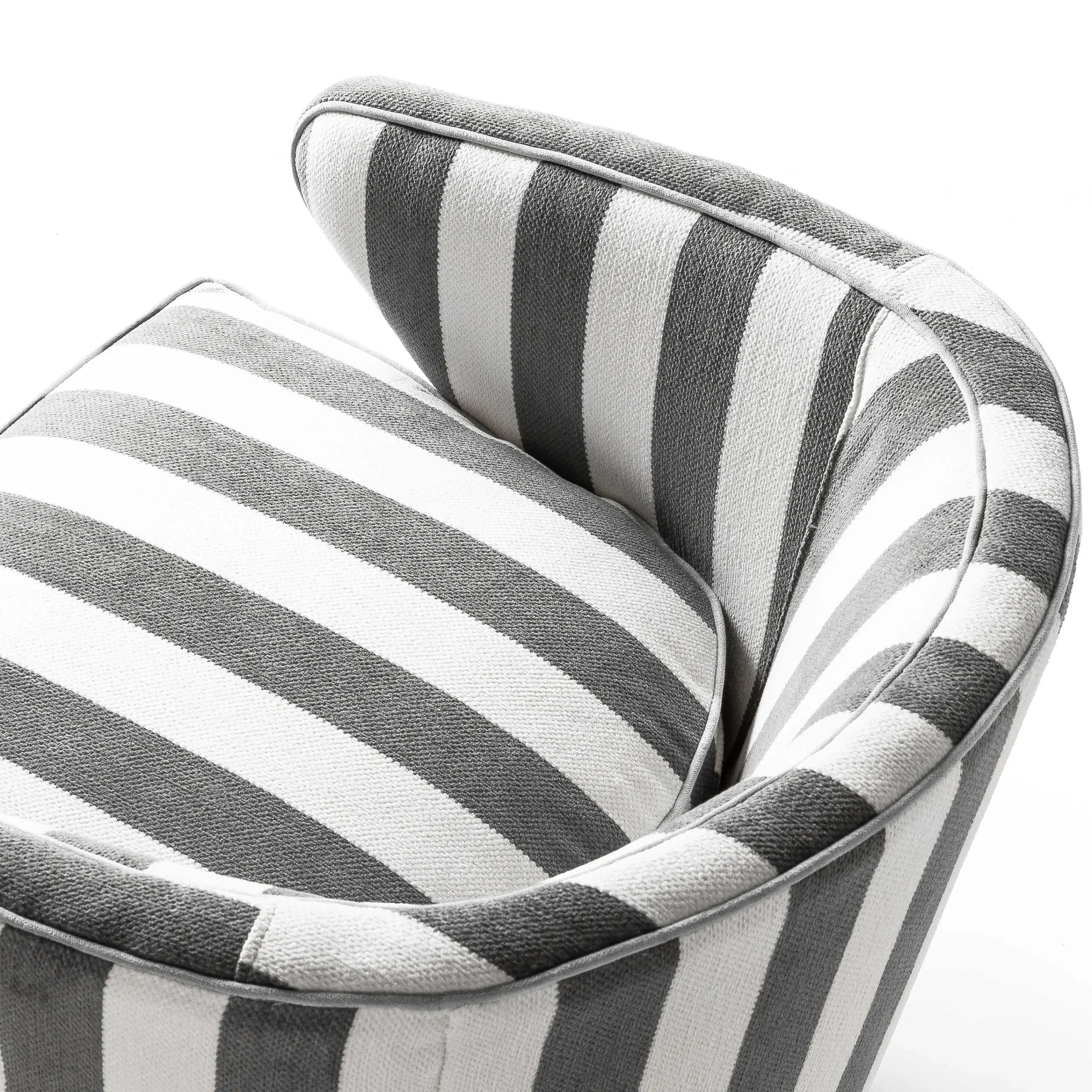 MacKenzie-Childs Marquee Accent Chair - Chenille Grey Stripe* Living Room