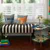 MacKenzie-Childs Marquee Bench - Chenille Black Stripe* Entryway Furniture