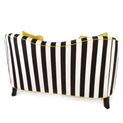 MacKenzie-Childs Marquee Loveseat - Chenille Black Stripe* Living Room