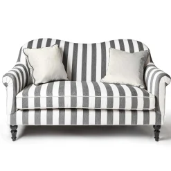 MacKenzie-Childs Marquee Loveseat - Chenille Grey Stripe* Living Room