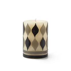 MacKenzie-Childs Marquee Pillar Candle - Black & Grey - 4"* Candles & Fragrances