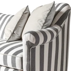 MacKenzie-Childs Marquee Sofa - Chenille Grey Stripe* Living Room