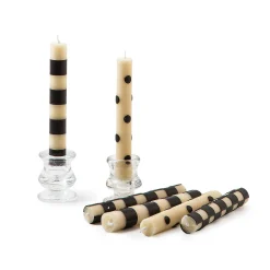 MacKenzie-Childs Mini Dinner Candles - Black & Ivory - Set Of 6* Candles & Fragrances