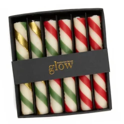 MacKenzie-Childs Mini Dinner Candles - Candy Cane - Set Of 6* Candles & Fragrances