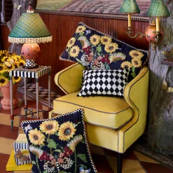 MacKenzie-Childs Monarch Butterfly Square Pillow - Black* Pillows, Throws, & Cushions