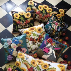 MacKenzie-Childs Monarch Butterfly Square Pillow - Black* Pillows, Throws, & Cushions